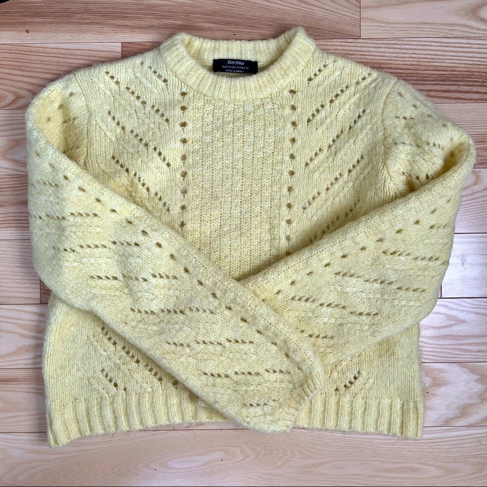 Soft Yellow Bershka Knit Sweater